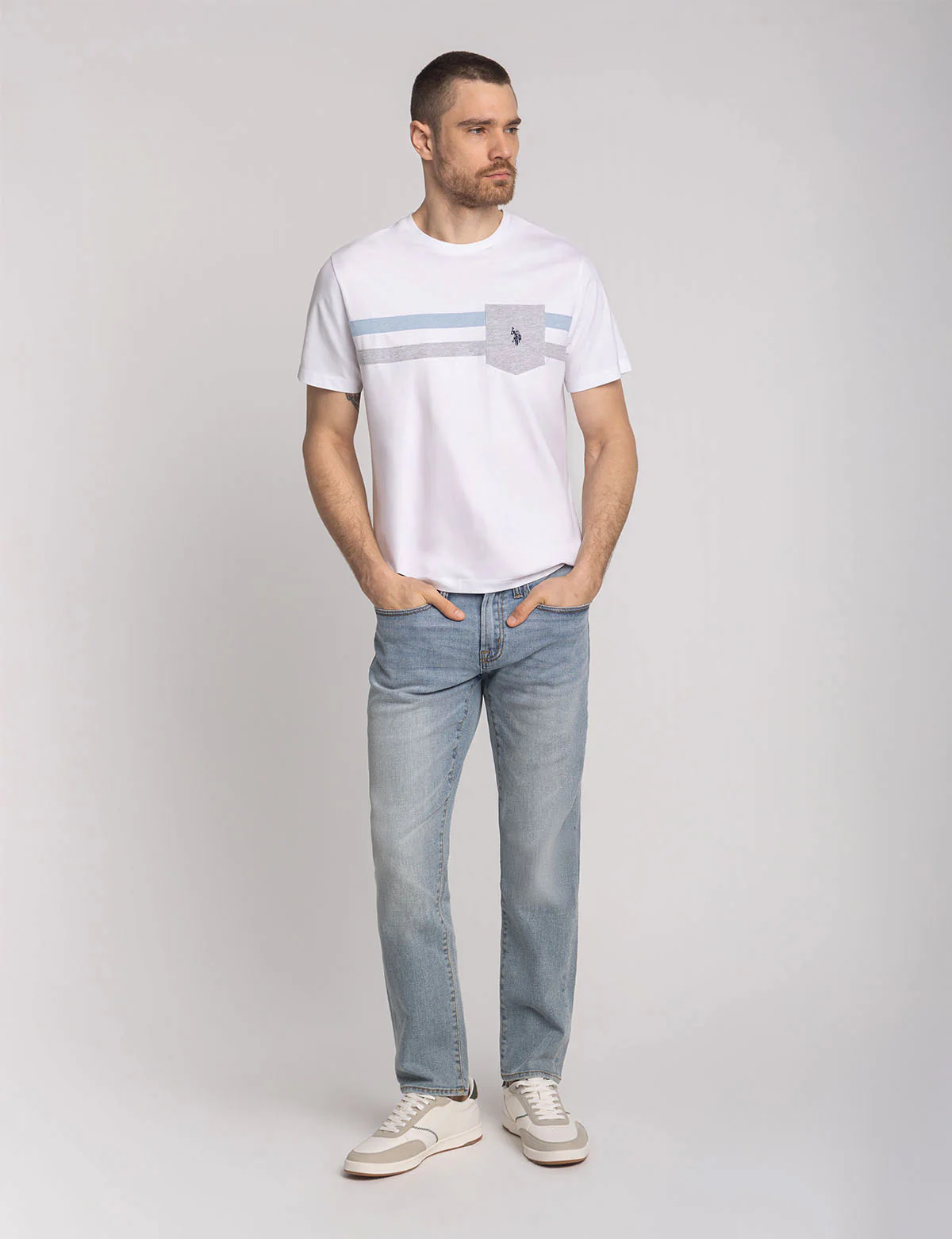 【預購】U.S. POLO ASSN. H041807 雙條紋 T 恤