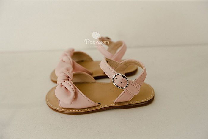 正韓夏Babyzzam 三色扭結蝴蝶結涼鞋