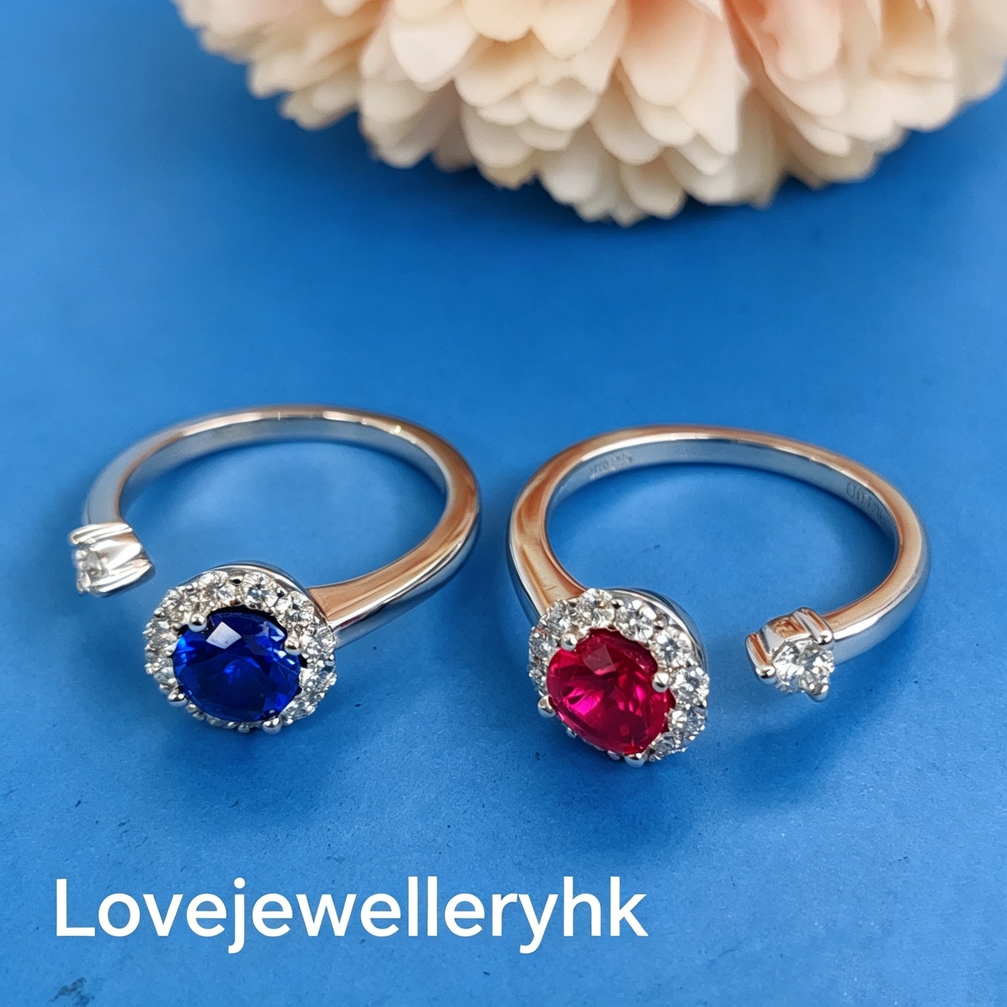 培育紅 / 藍寶石簡約戒指        GR018B