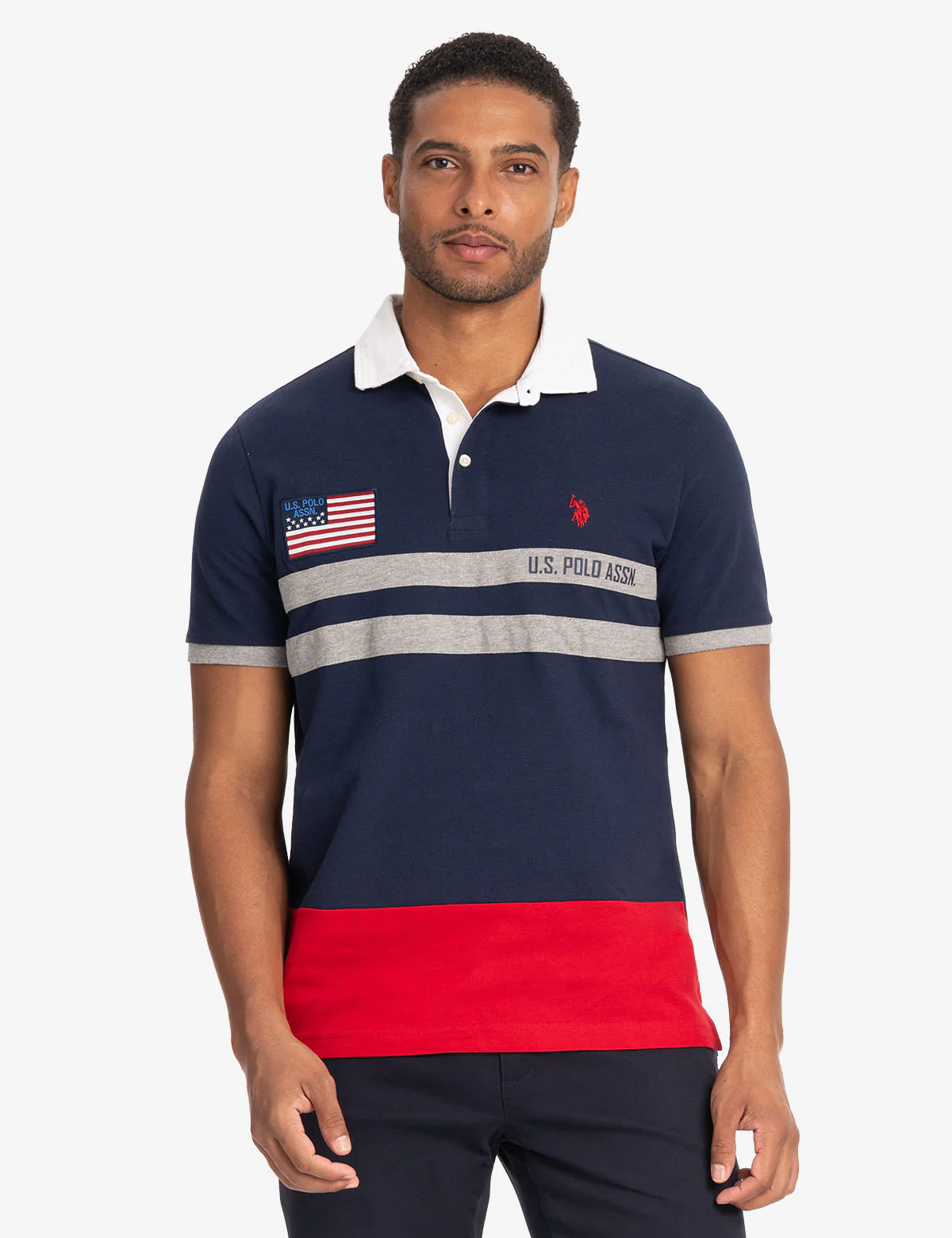 【預購】U.S. POLO ASSN. H041810 拼色珠地 Polo 衫