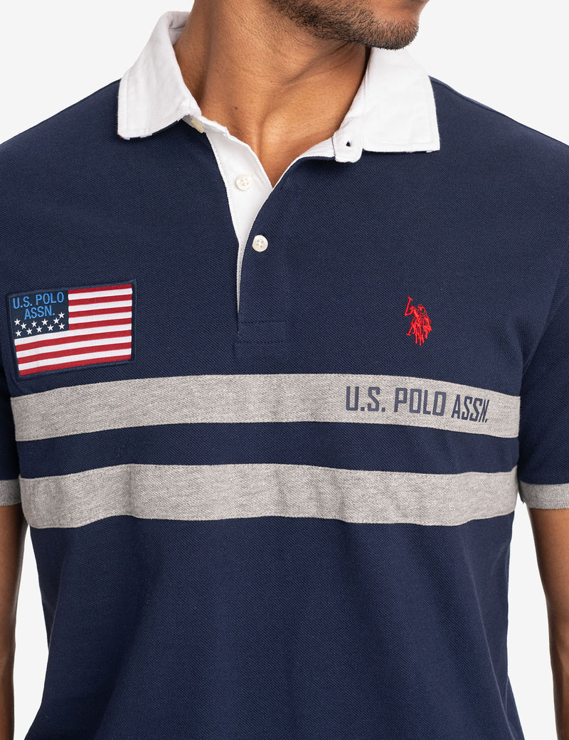 【預購】U.S. POLO ASSN. H041810 拼色珠地 Polo 衫