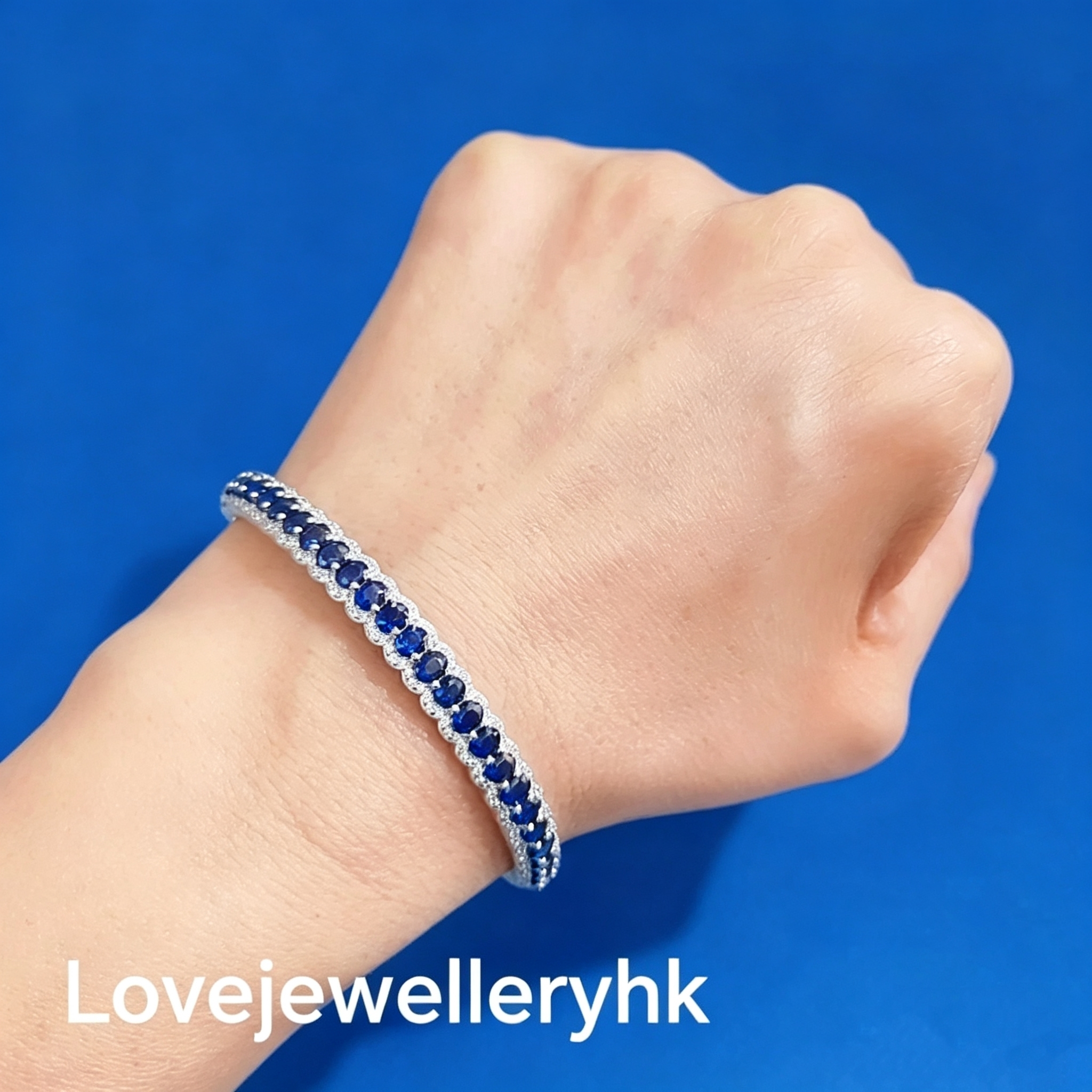 天然藍寶石手鐲   GB006B