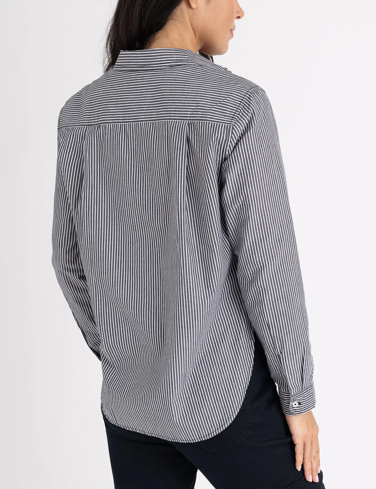 【預購】U.S. POLO ASSN. H041817 長袖寬鬆版型條紋府綢襯衫