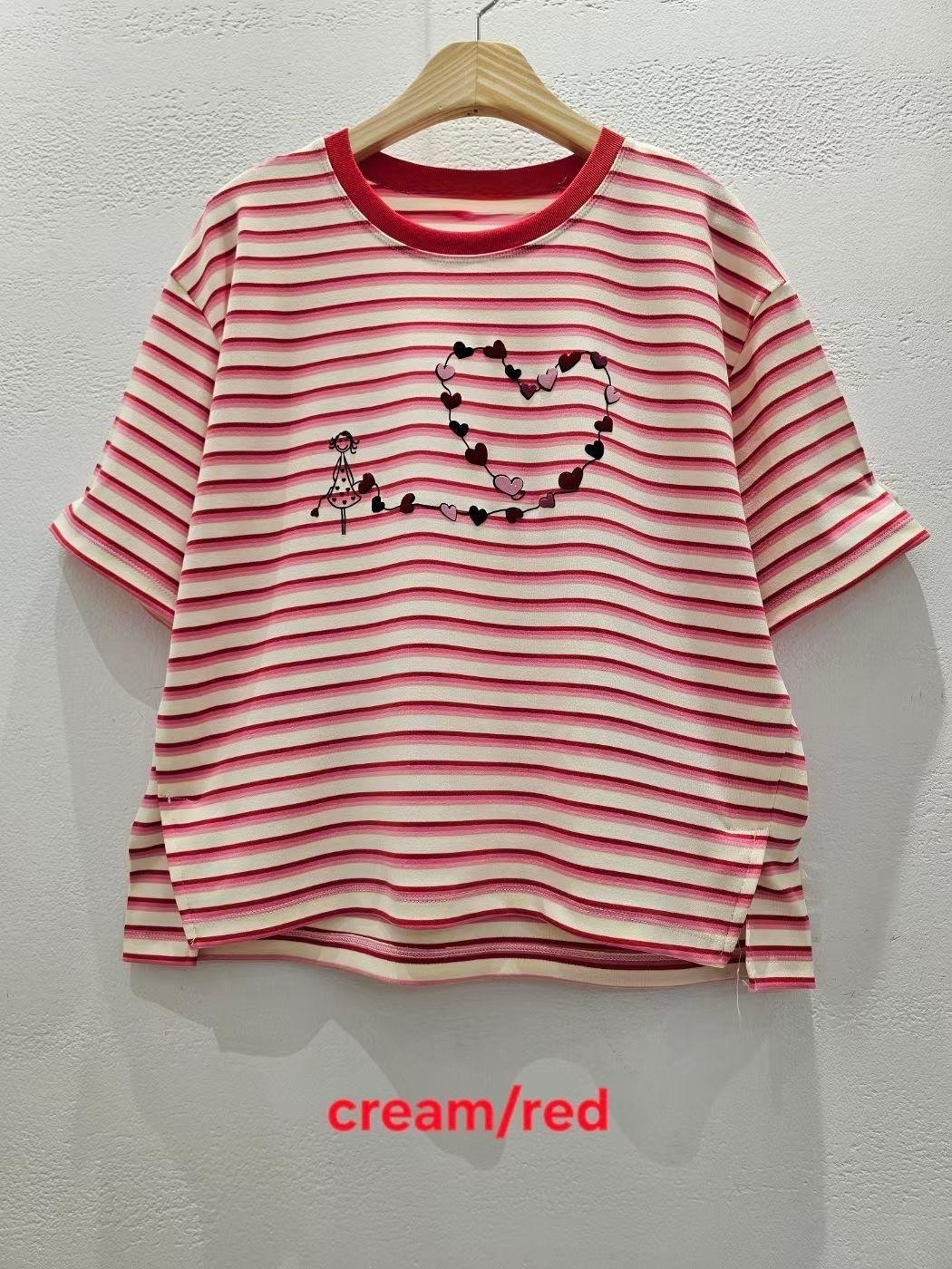 韓國O牌子高質橫間圖案top ～159H