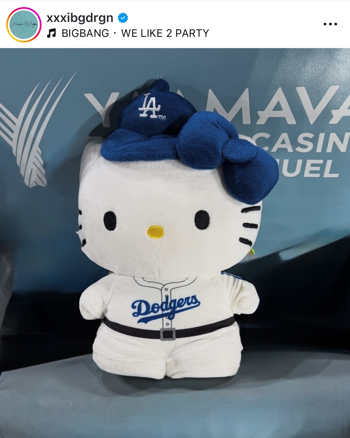 <權志龍手上那隻> Hello Kitty x Dodgers 美國 聯名 大谷翔平 大聯盟 道奇 毛絨 娃娃 吊飾