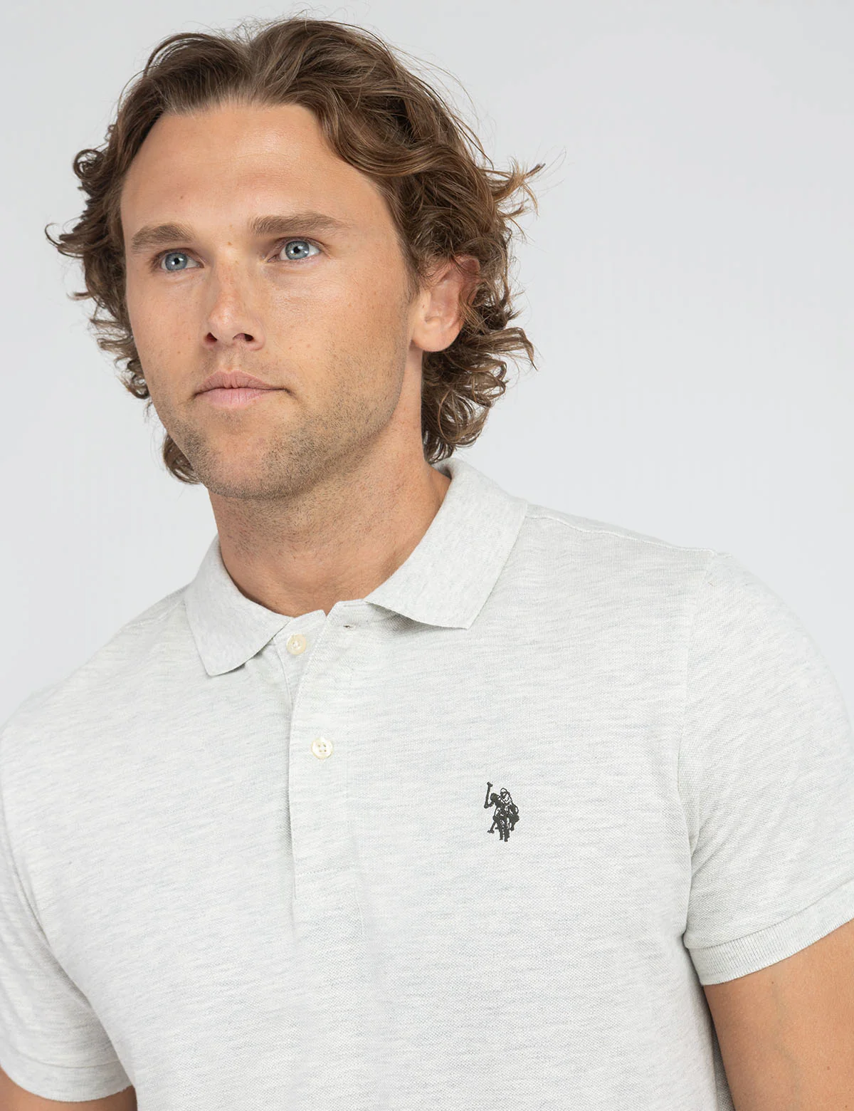 【預購】U.S. POLO ASSN. H041822 修身版型純色珠地 Polo 衫