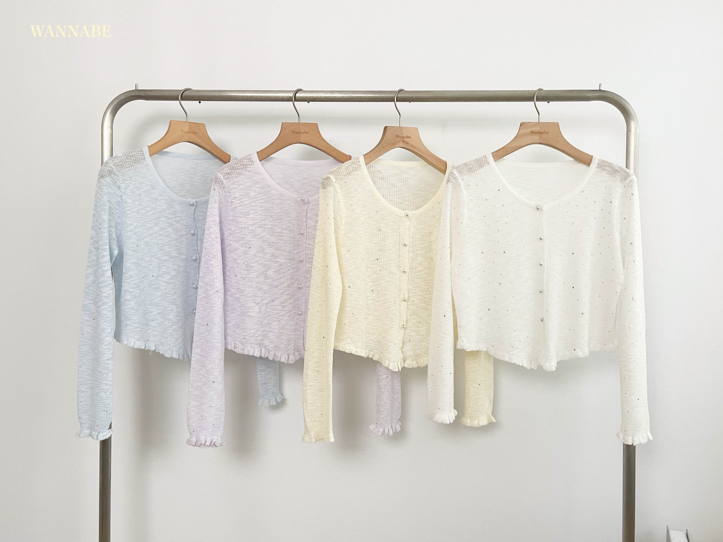 G6078-細閃針織排扣短版外套