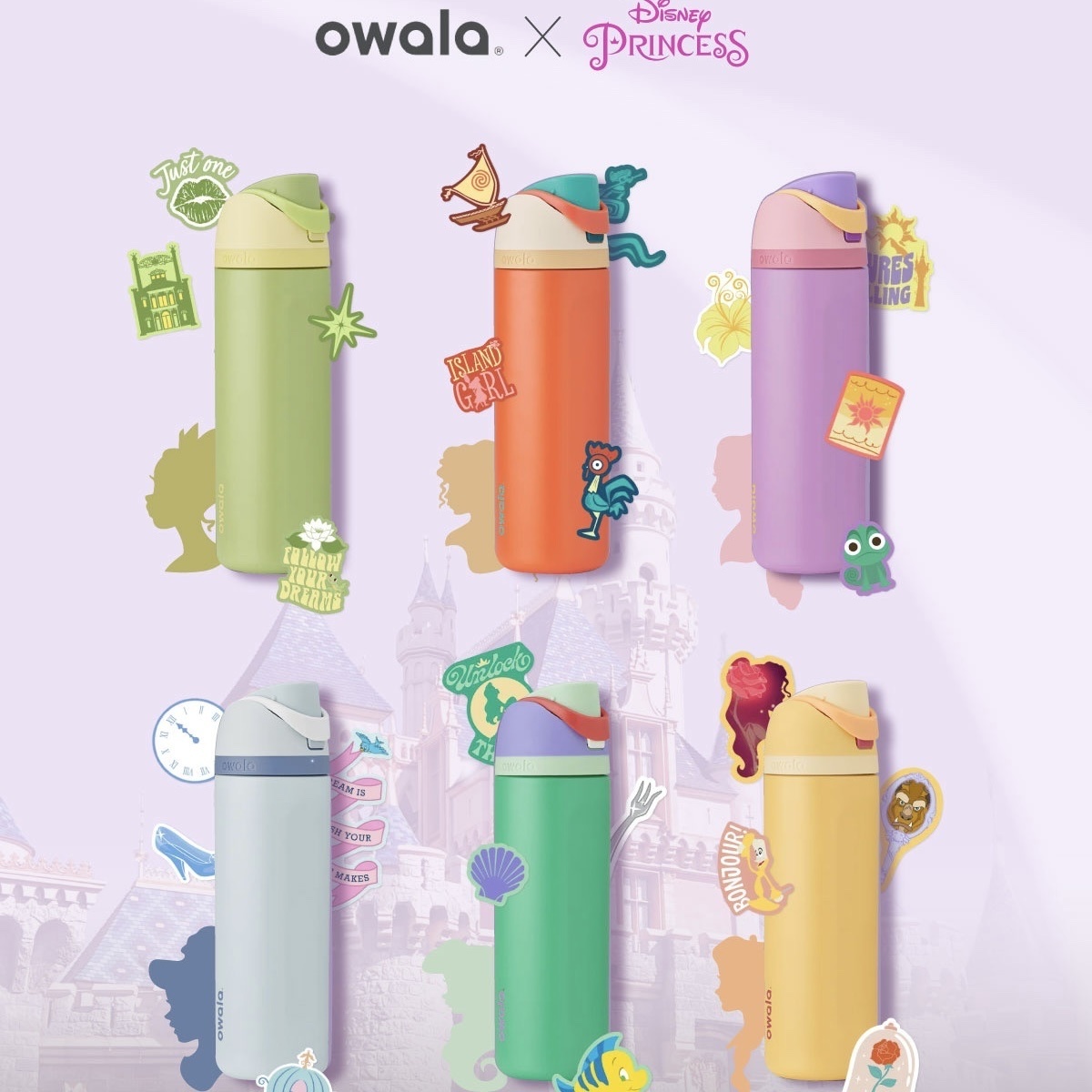 （預購）Owala X Disney公主系列👑 FreeSip 24oz  附贈貼紙