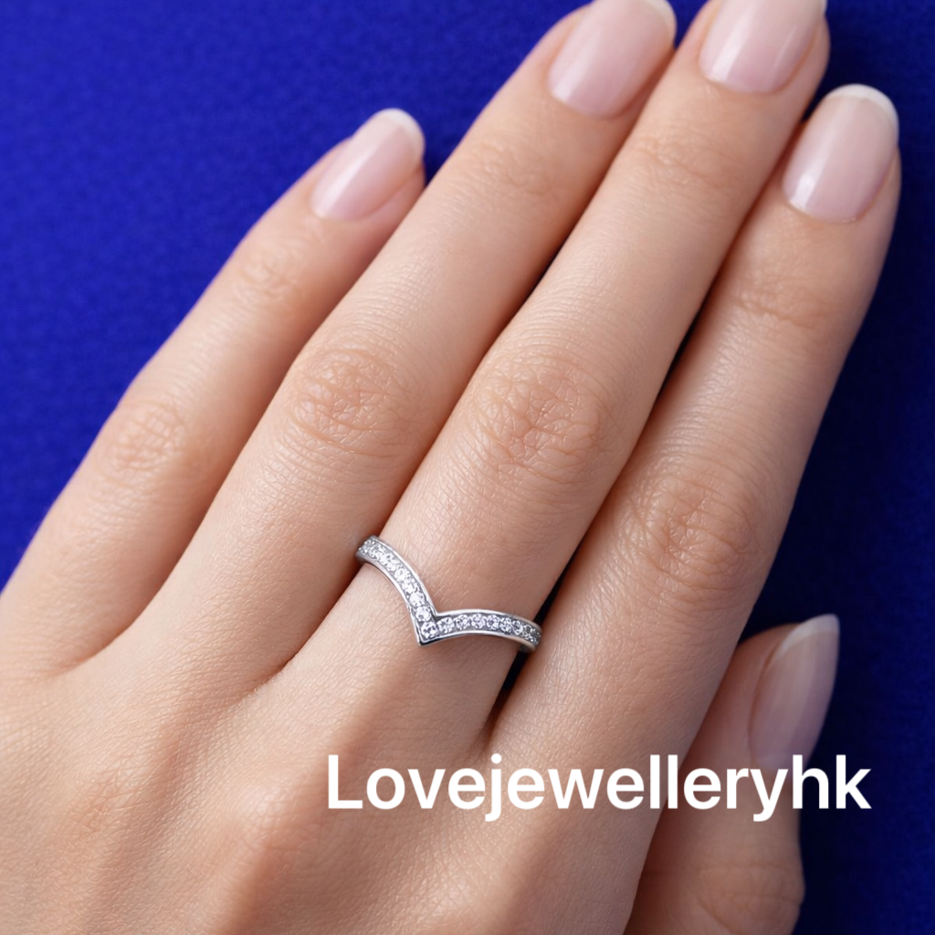 莫桑鑽全圈V形線戒 R057C031