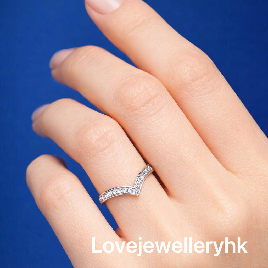 莫桑鑽全圈V形線戒 R057C031