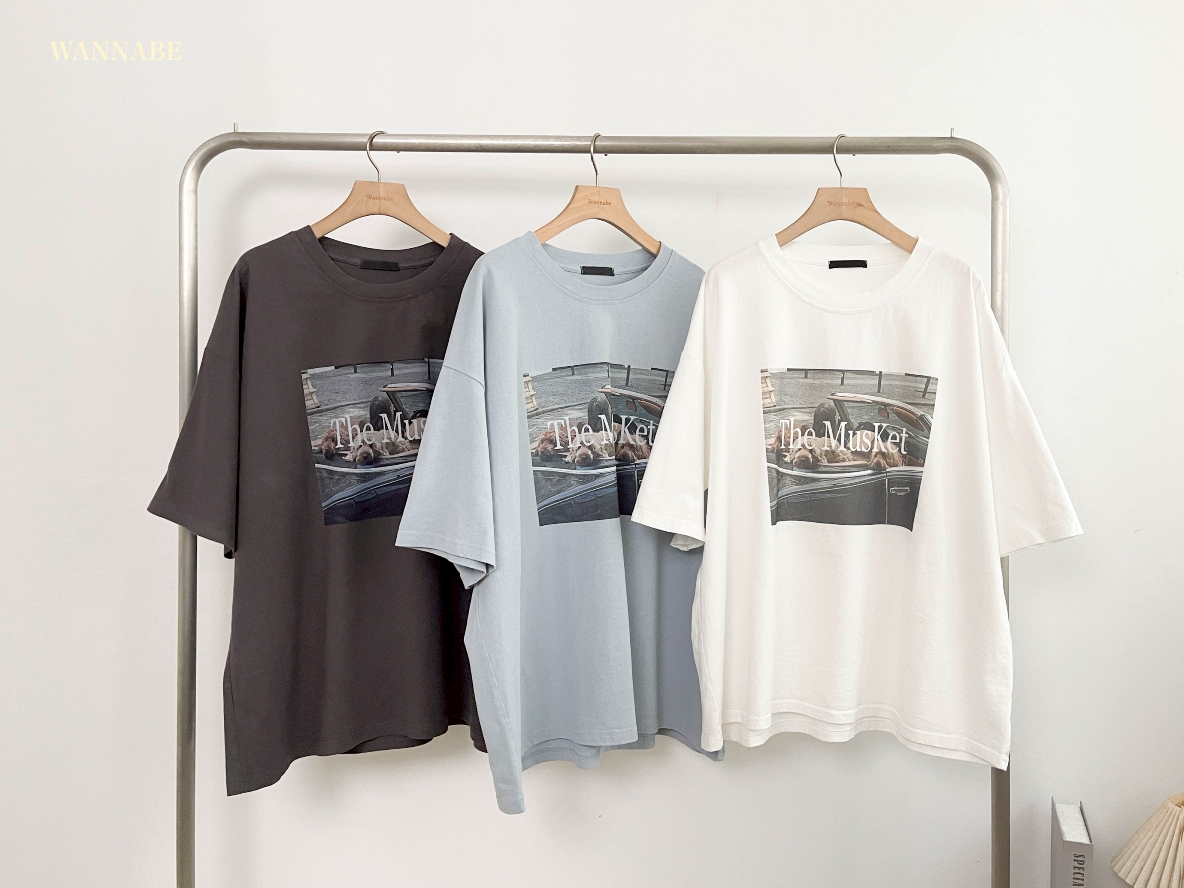 G6080-復古印花寬鬆短袖T