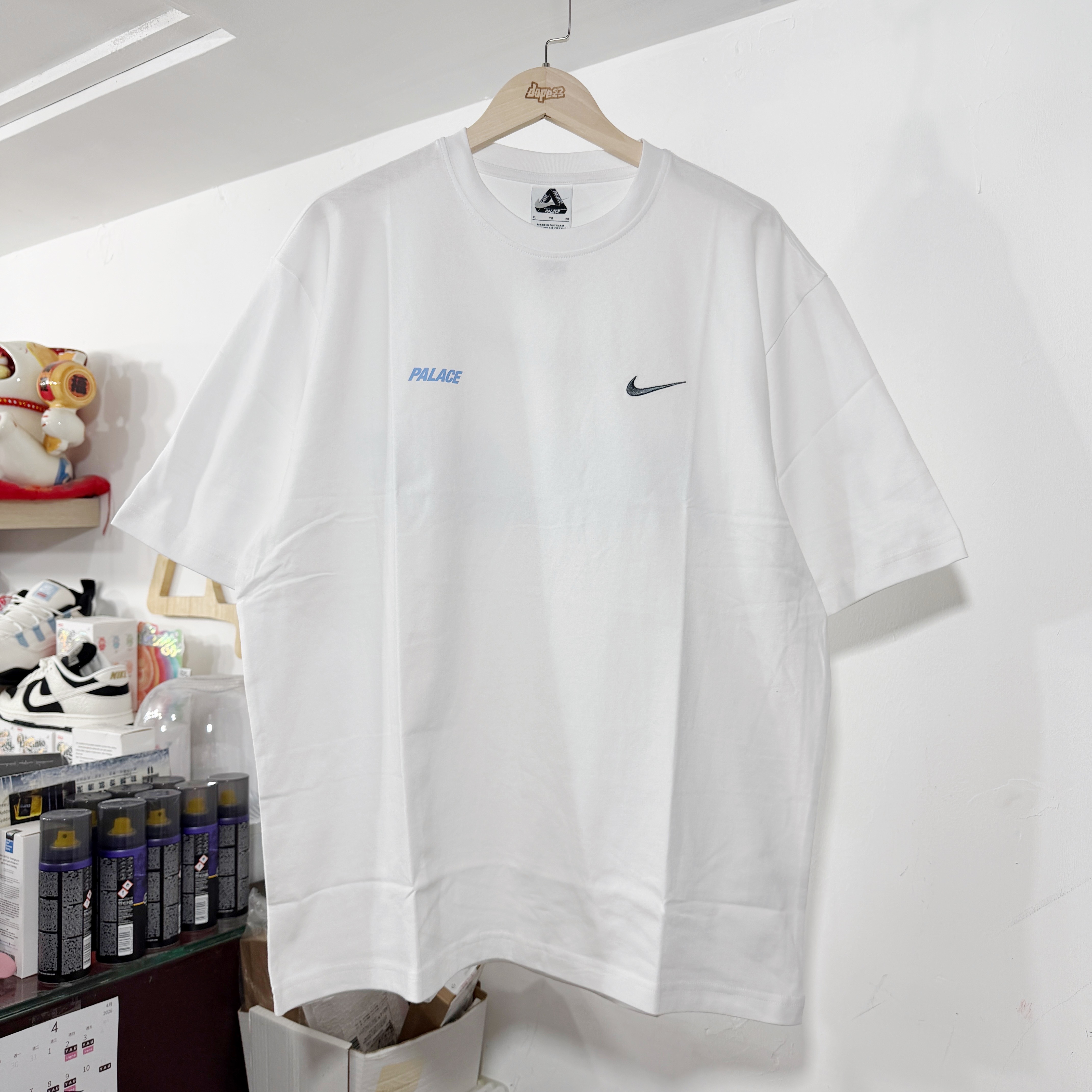 PALACE NIKE FONT SWOOSH T-SHIRT WHITE