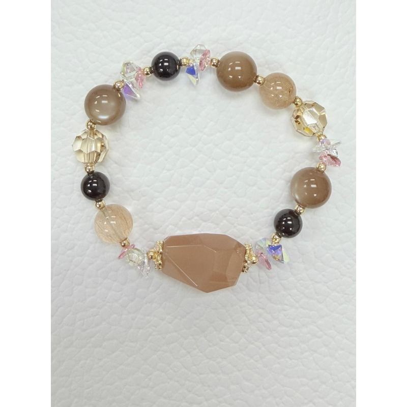 ACC-CCG0421-012 施華洛水晶橙月光彩發晶手鏈 (A12)