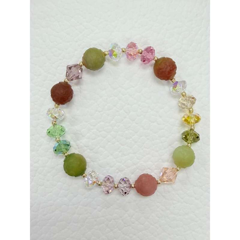 ACC-CCG0421-015 施華洛水晶鹽源瑪瑙手鏈 (A15)