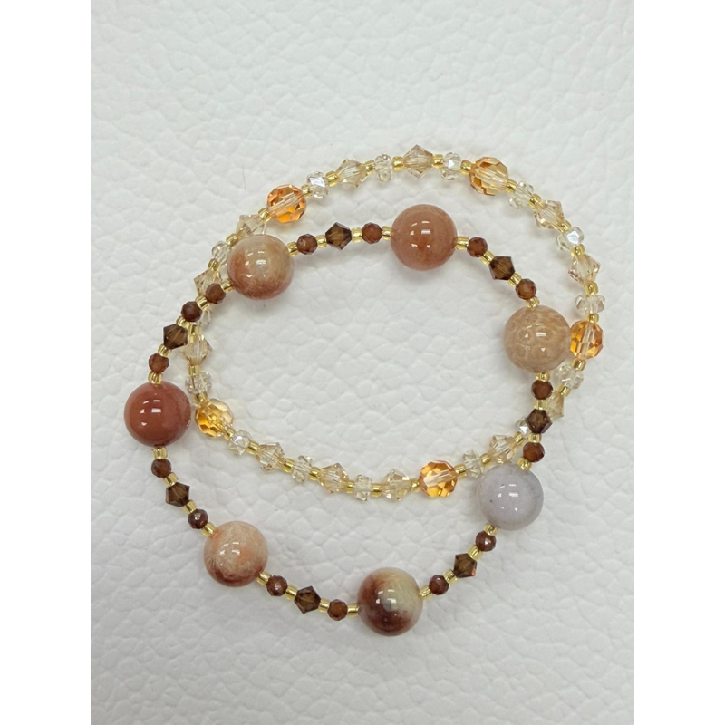 ACC-CCG0421-019 施華洛水晶瑪瑙雙層手鏈套裝 (A19)