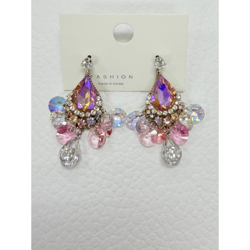 ACC-CCG0421-021 幻彩施華洛水晶水滴吊墜耳環 (A21)