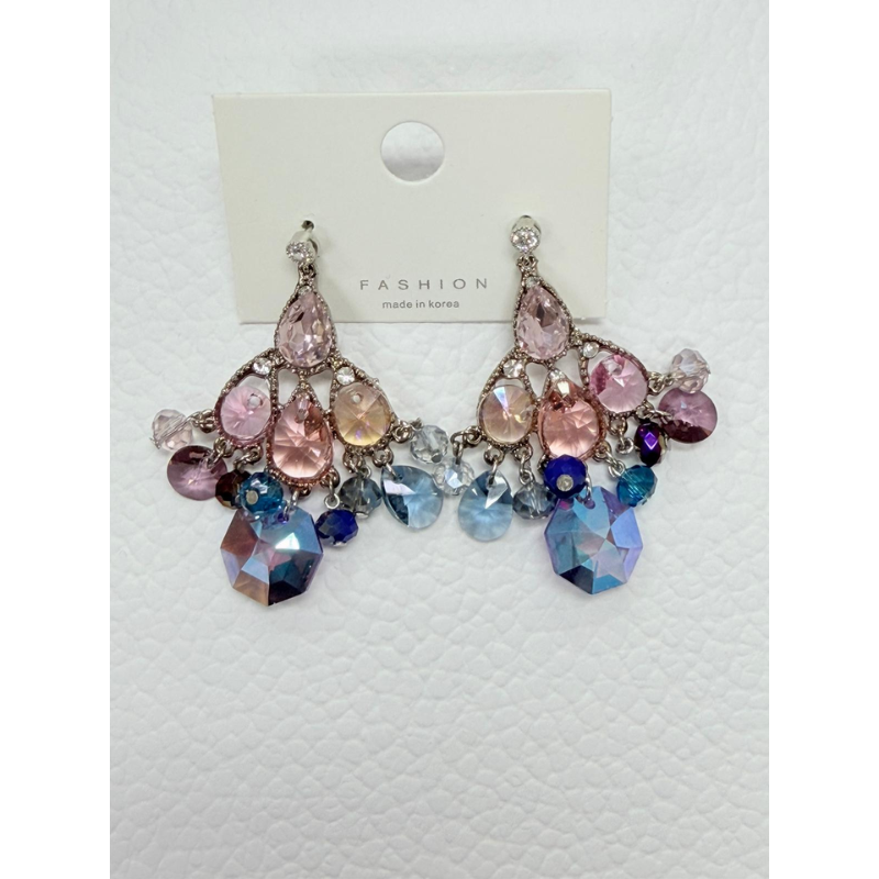 ACC-CCG0421-022 幻彩施華洛水晶層疊耳環 (A22)