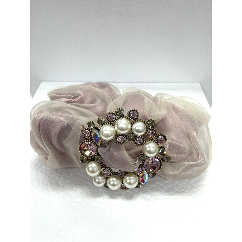 ACC-CCG0421-031 施華洛石淺紫絨布髮圈 (A31)