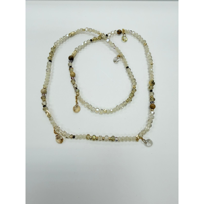 ACC-CCG0421-046 茶色水晶兩用項鍊手鏈 (A46)