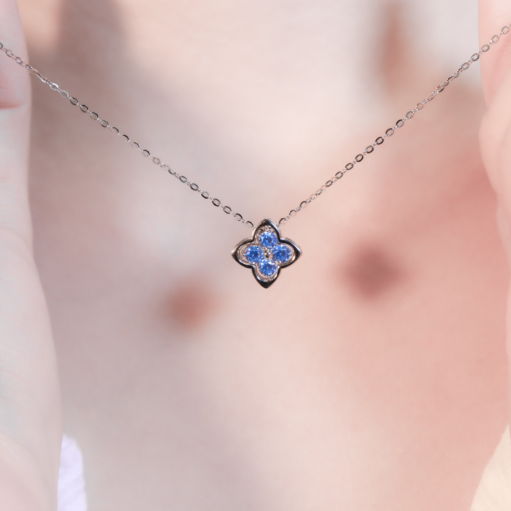 | 925純銀・白金 | 漫藍小幸福項鍊 | NE1623 |