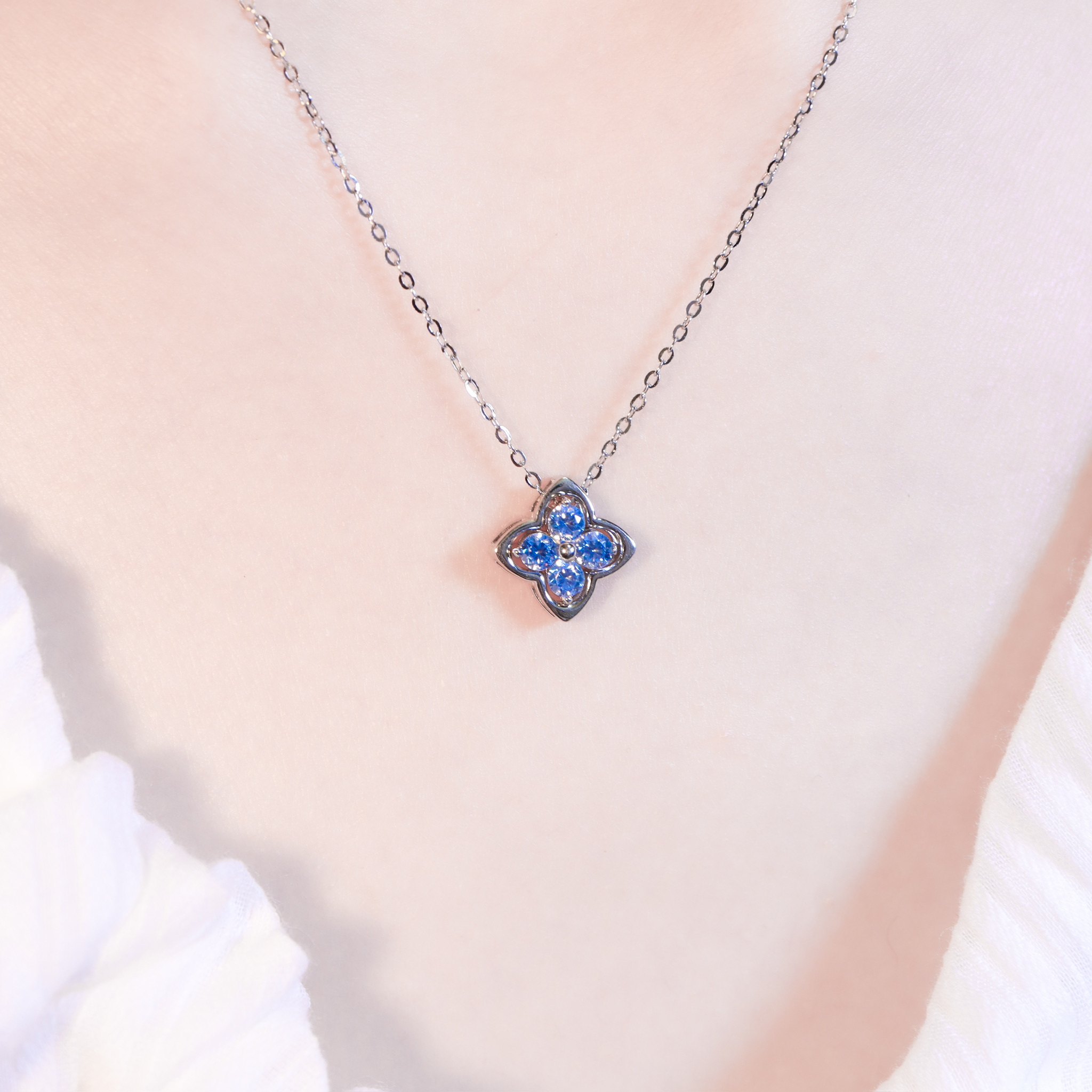 | 925純銀・白金 | 漫藍小幸福項鍊 | NE1623 |