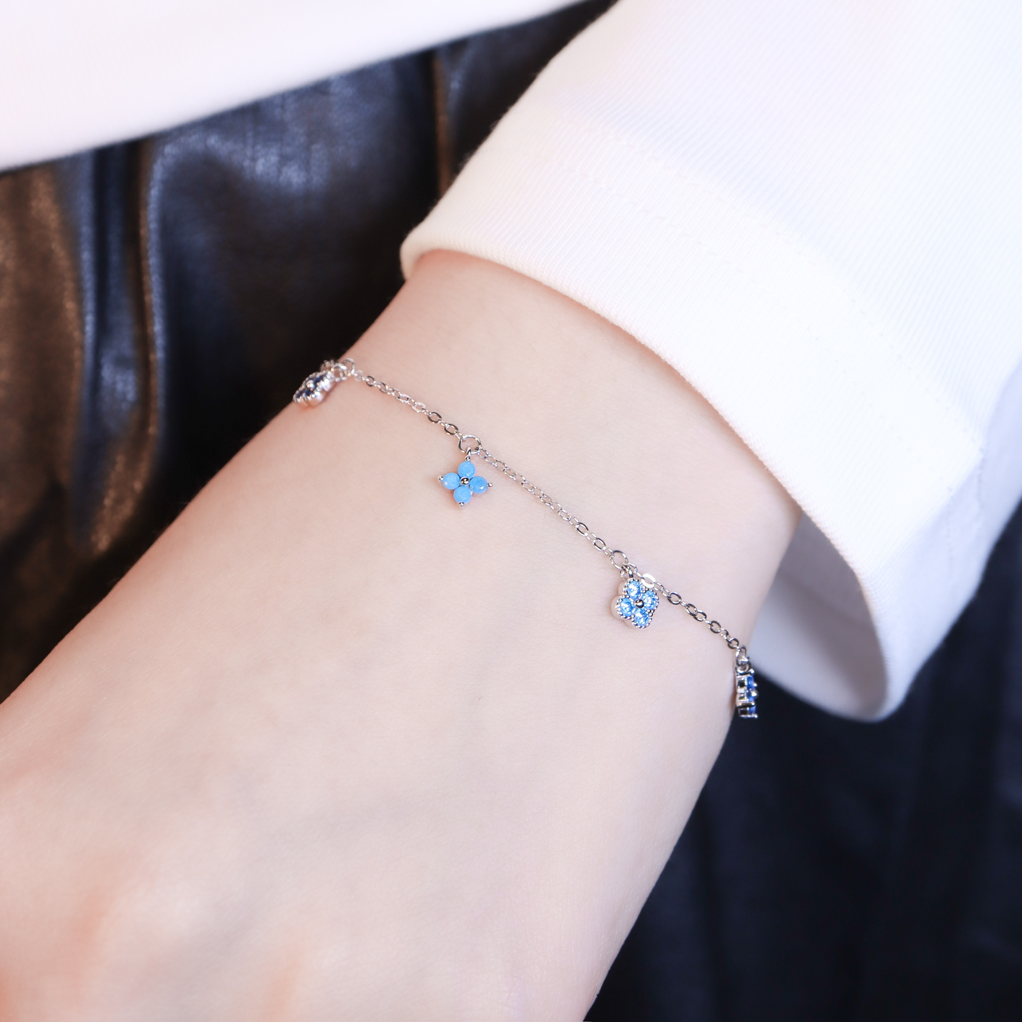 | 925純銀・白金 | 漫藍小幸福手鏈 | BR1554 |