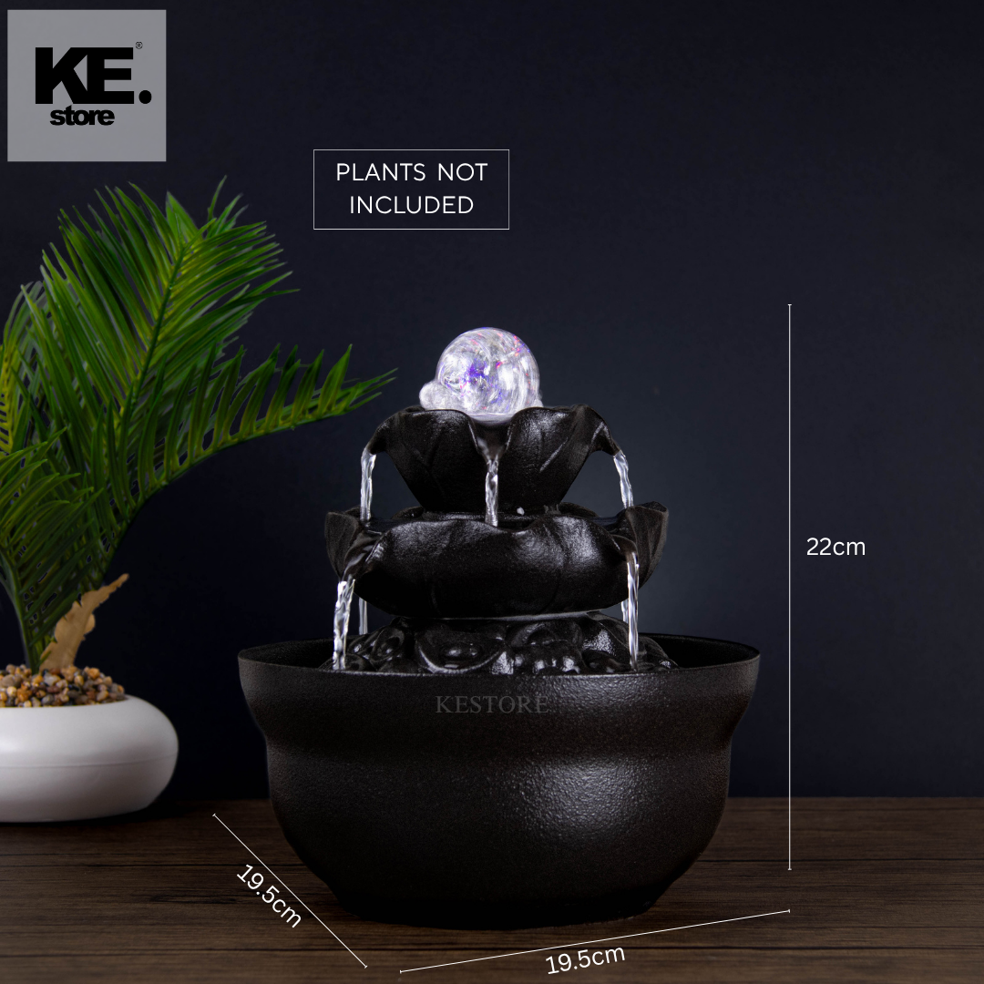Midnight Cascade Ceramic Fountain
