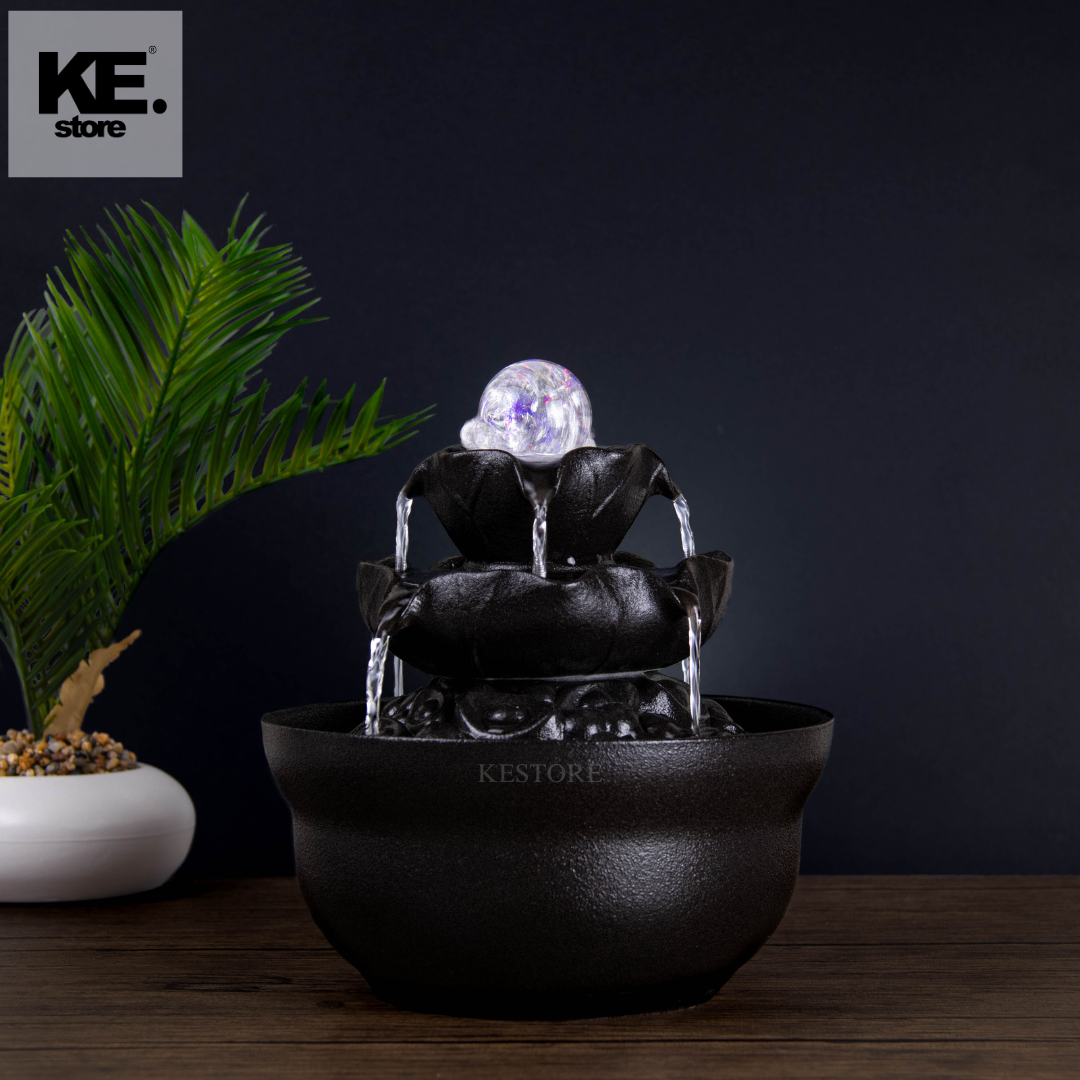 Midnight Cascade Ceramic Fountain