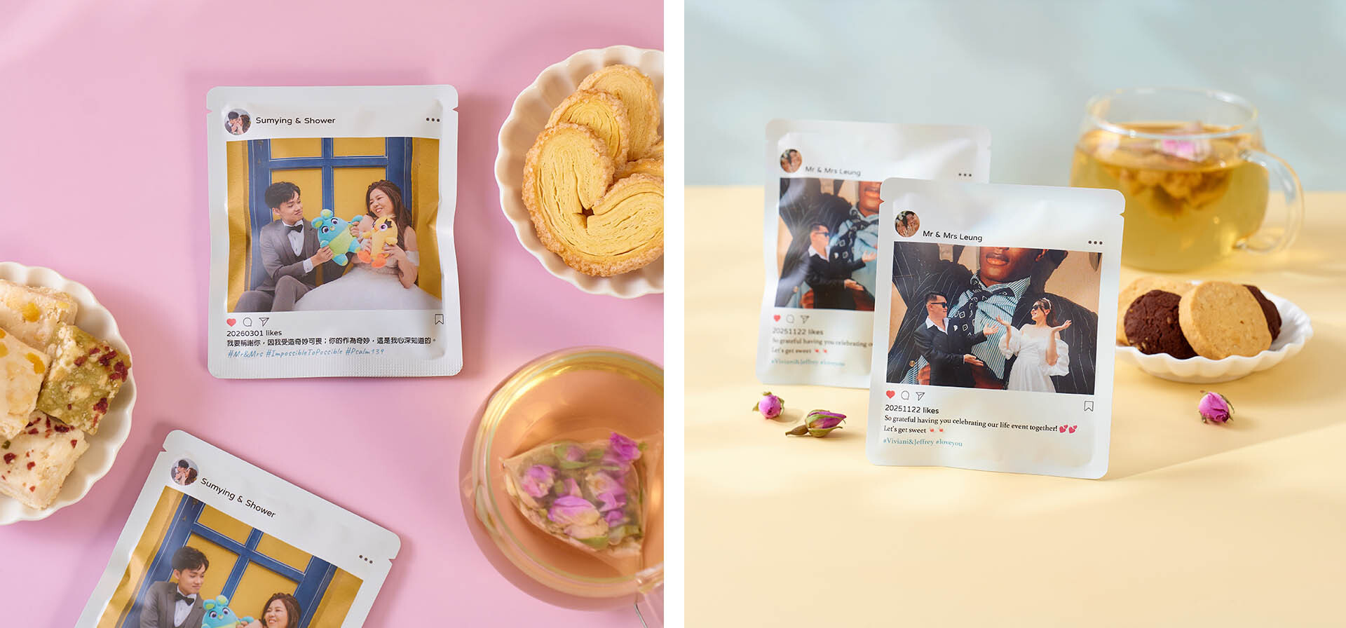 訂製回禮小禮物,prewedding相片化身成甜蜜花茶回禮禮物