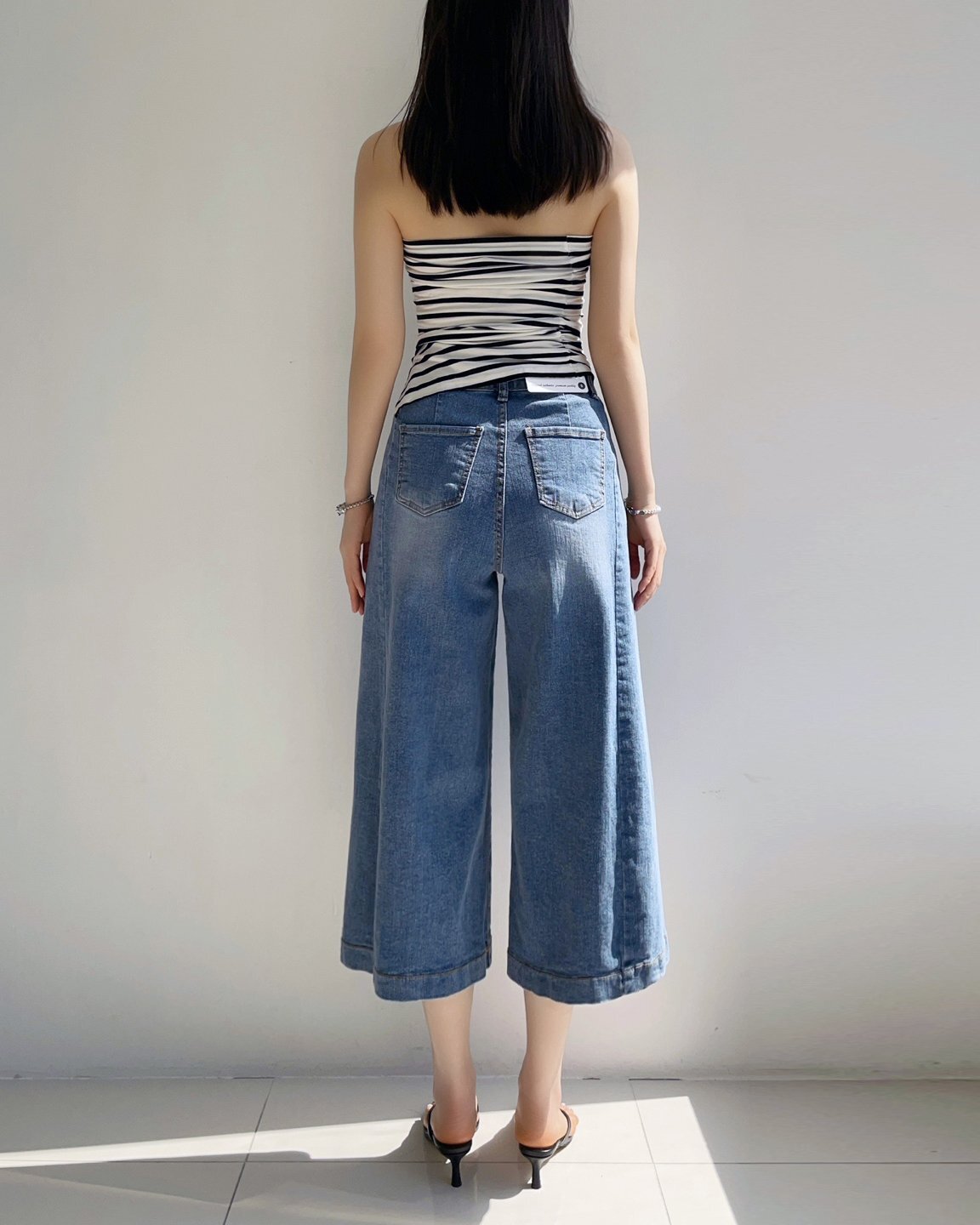 YI032 #3055 洗水闊腳八分褲