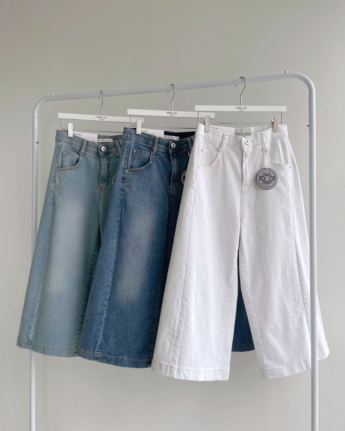 YI032 #3055 洗水闊腳八分褲