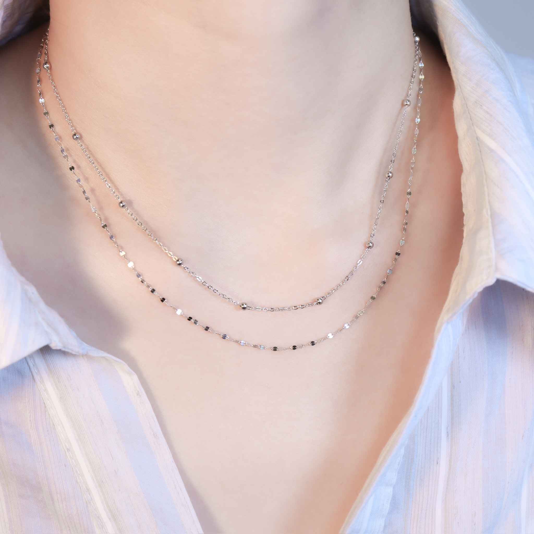 | 925銀丨極簡雙層項鍊 | NE1621 |