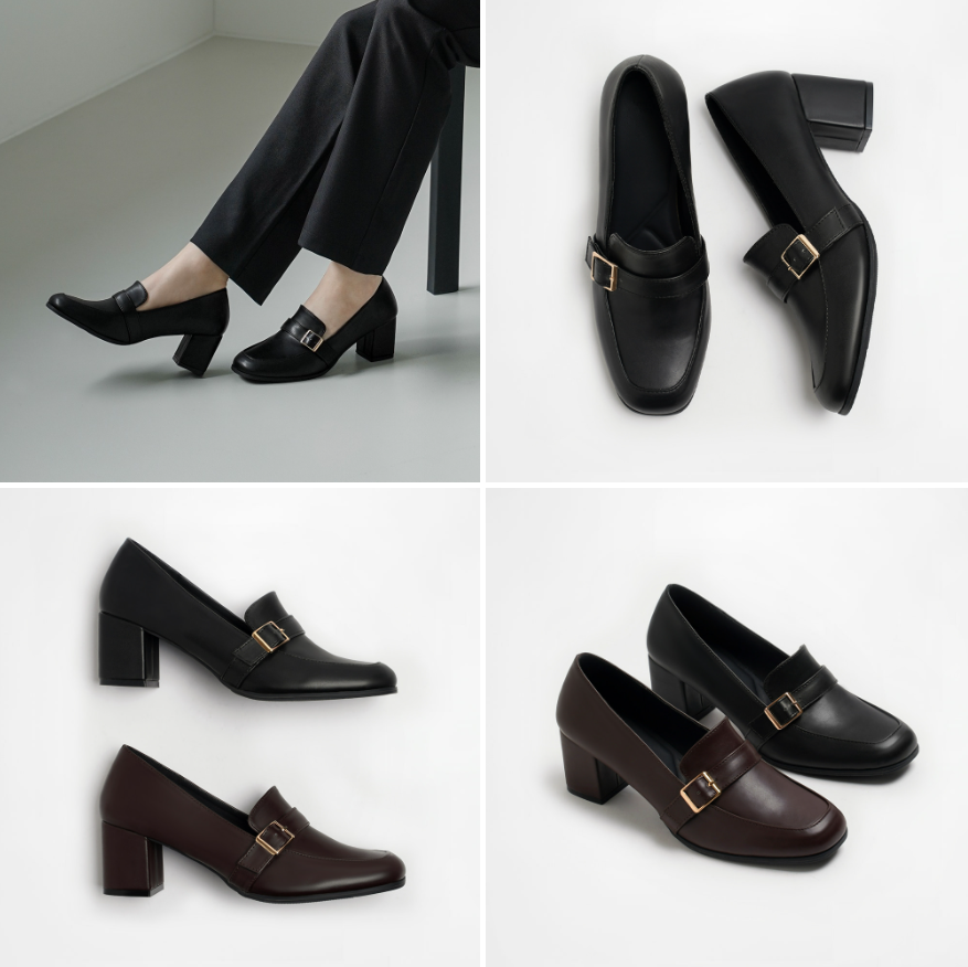 YI030 CHAAKAN 經典款扣環樂福厚跟鞋