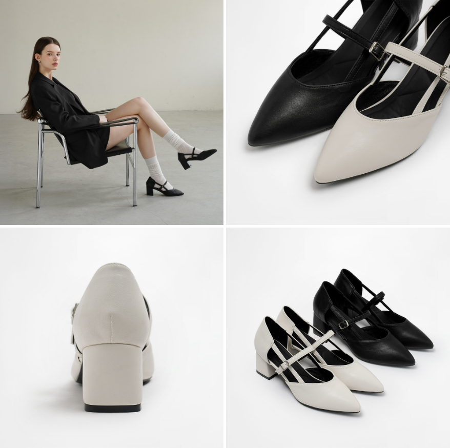 YI029 CHAAKAN 尖頭瑪莉珍厚高踭鞋