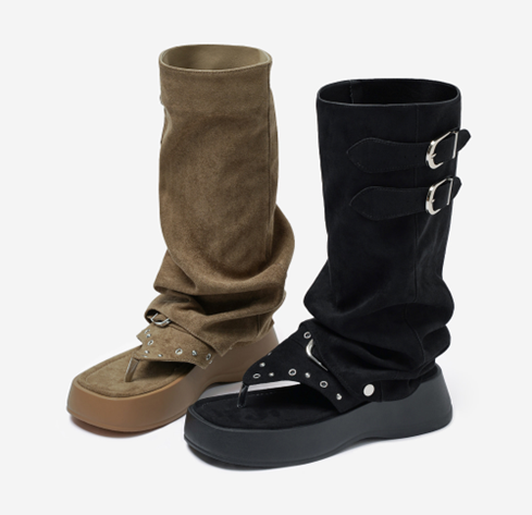 YI027 CHAAKAN Daryl 兩種著法 厚底人字涼鞋/靴