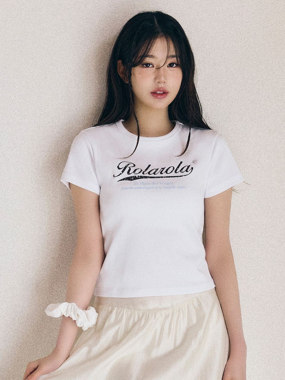 YI017 ROLAROLAVINTAGE CRACK LOGO T-SHIRT