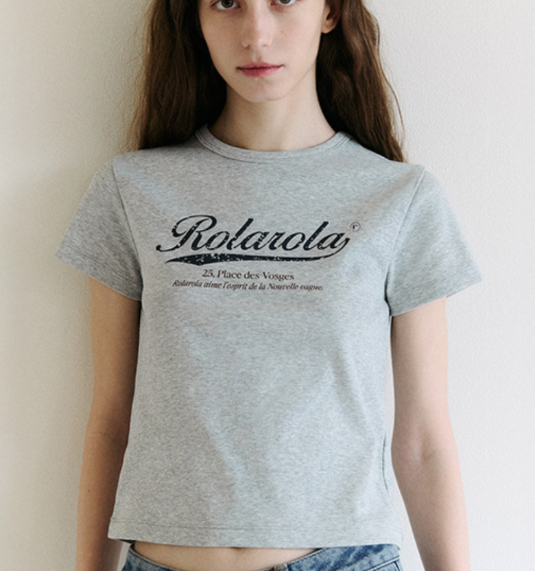 YI017 ROLAROLAVINTAGE CRACK LOGO T-SHIRT