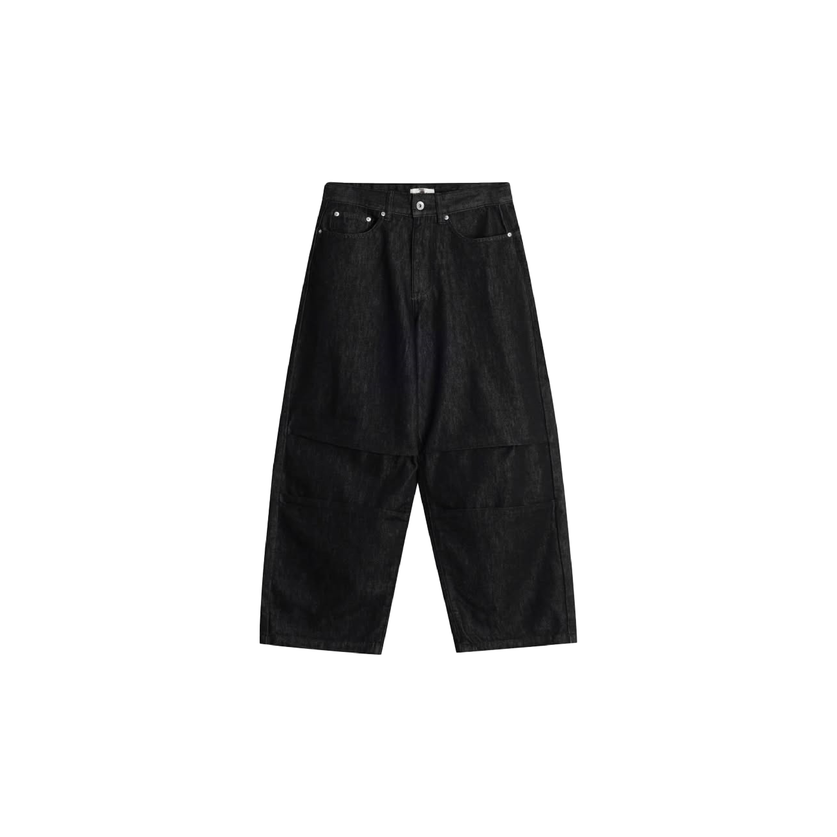 韓國 後扣 膝褶 堆積 輪廓 牛仔褲