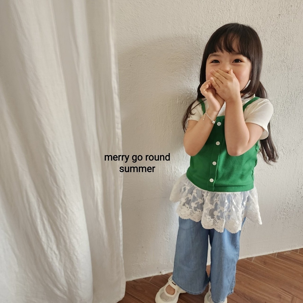正韓夏Merry-go-round 兩色疊穿短背心