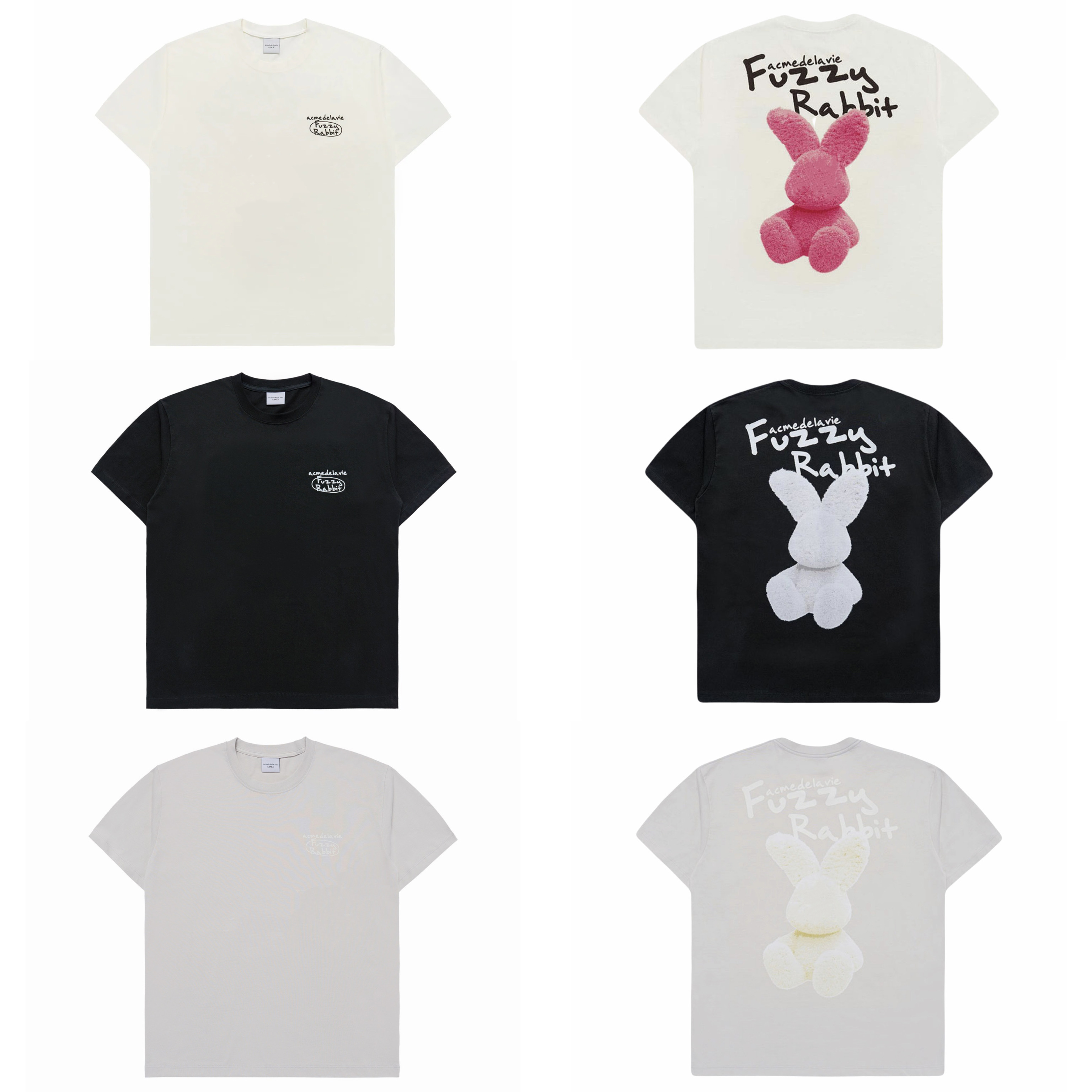 【10】ADLV DOODLE FUZZY RABBIT SHORT SLEEVE T-SHIRT (2個尺碼 / 3色選擇)