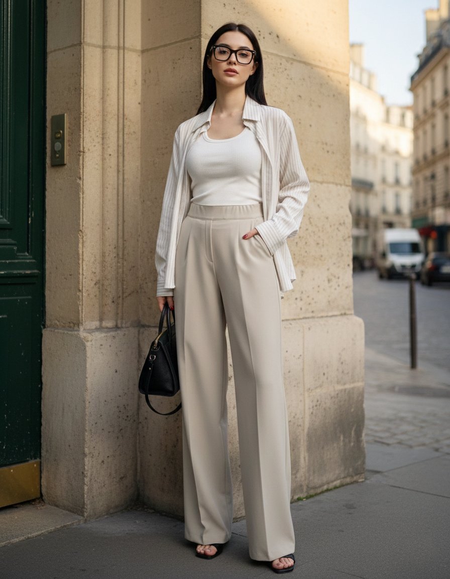 YI013 HOWLUK #102 橡筋頭西裝料直筒褲