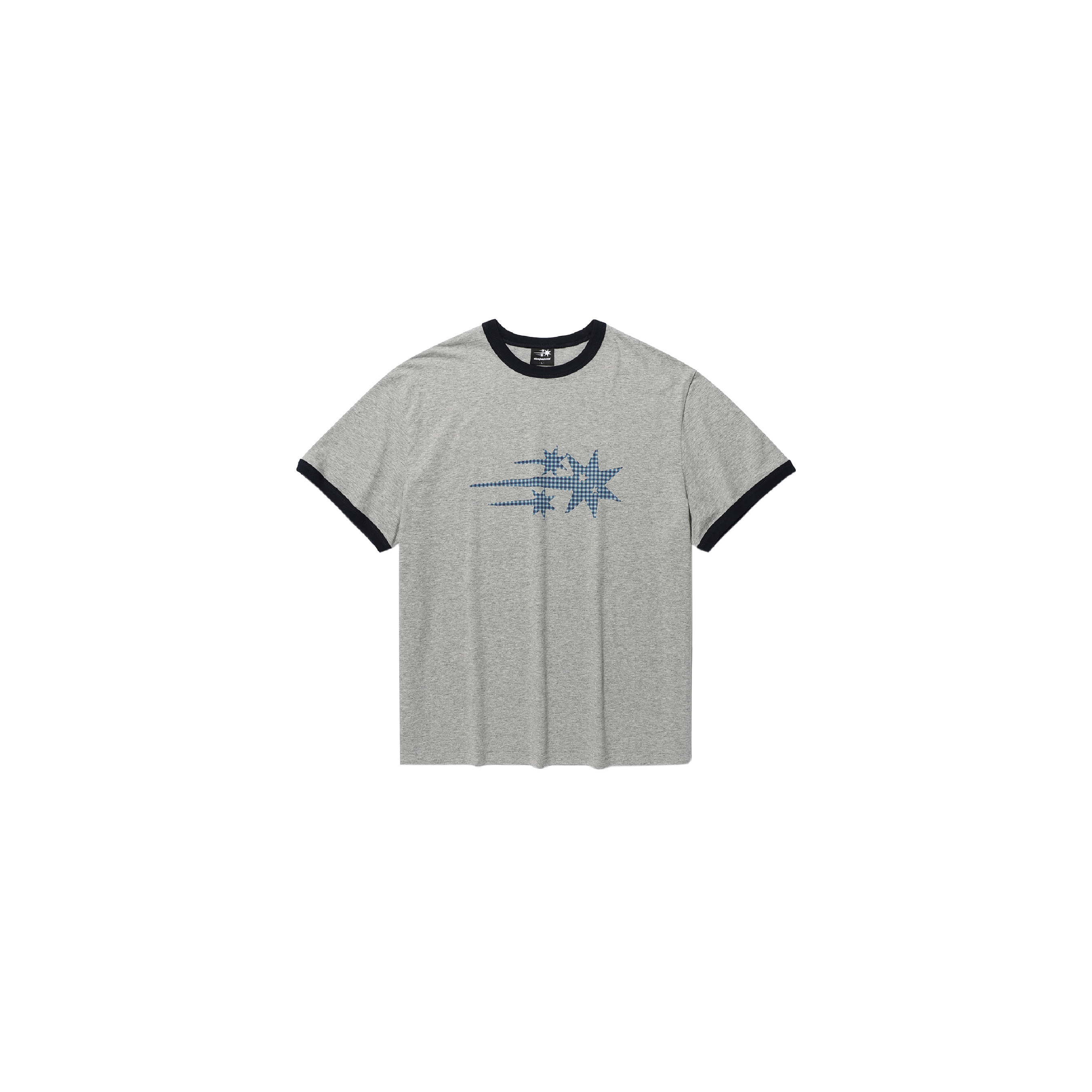Niceghostclub check 3star basic ringer tee 格紋 LOGO 撞色 圓領 短袖 短T