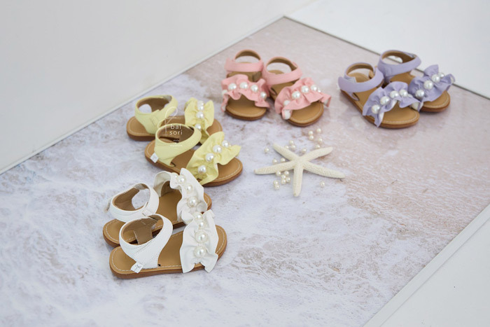 正韓夏Babyzzam 四色甜美珍珠涼鞋