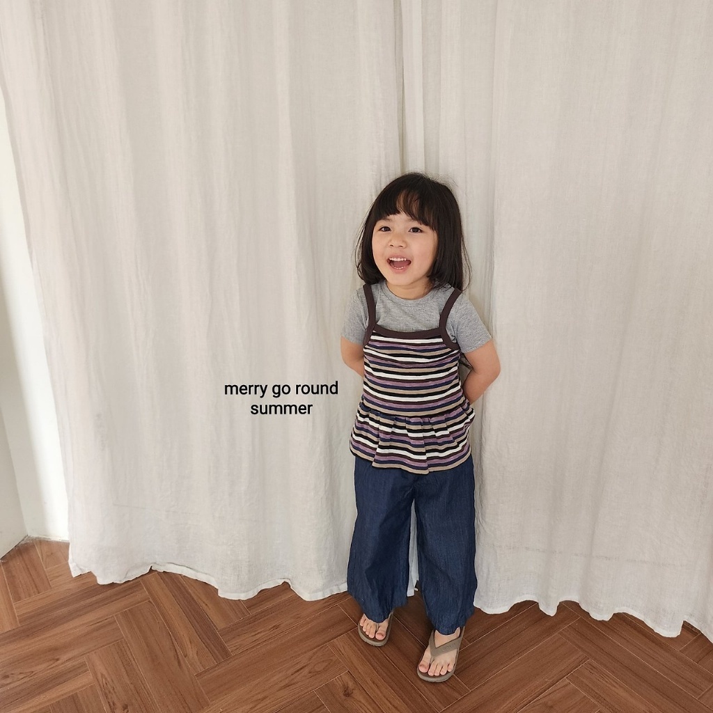 正韓夏Merry-go-round 彩色條紋吊帶背心