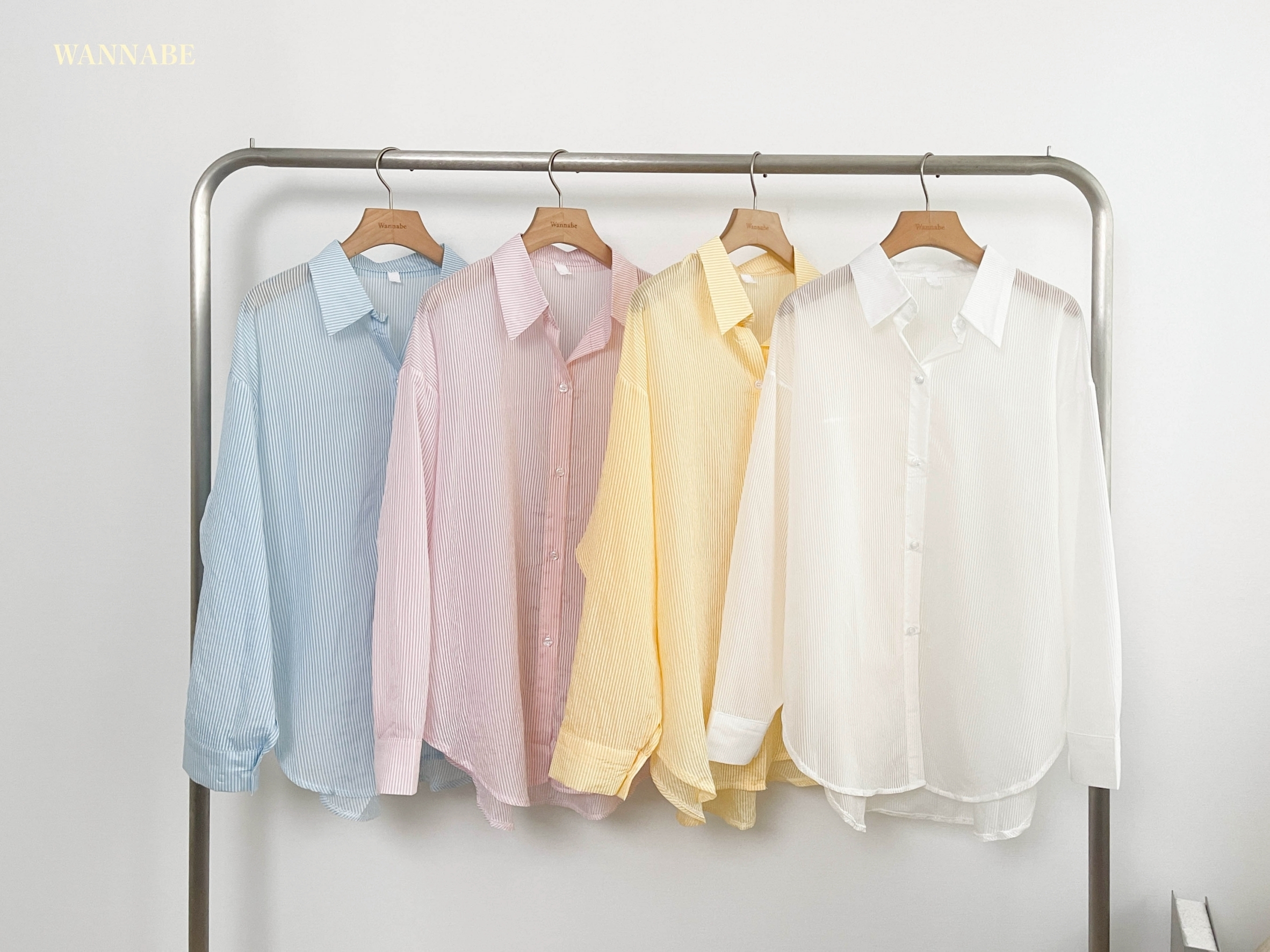 G6096-直條紋長版襯衫