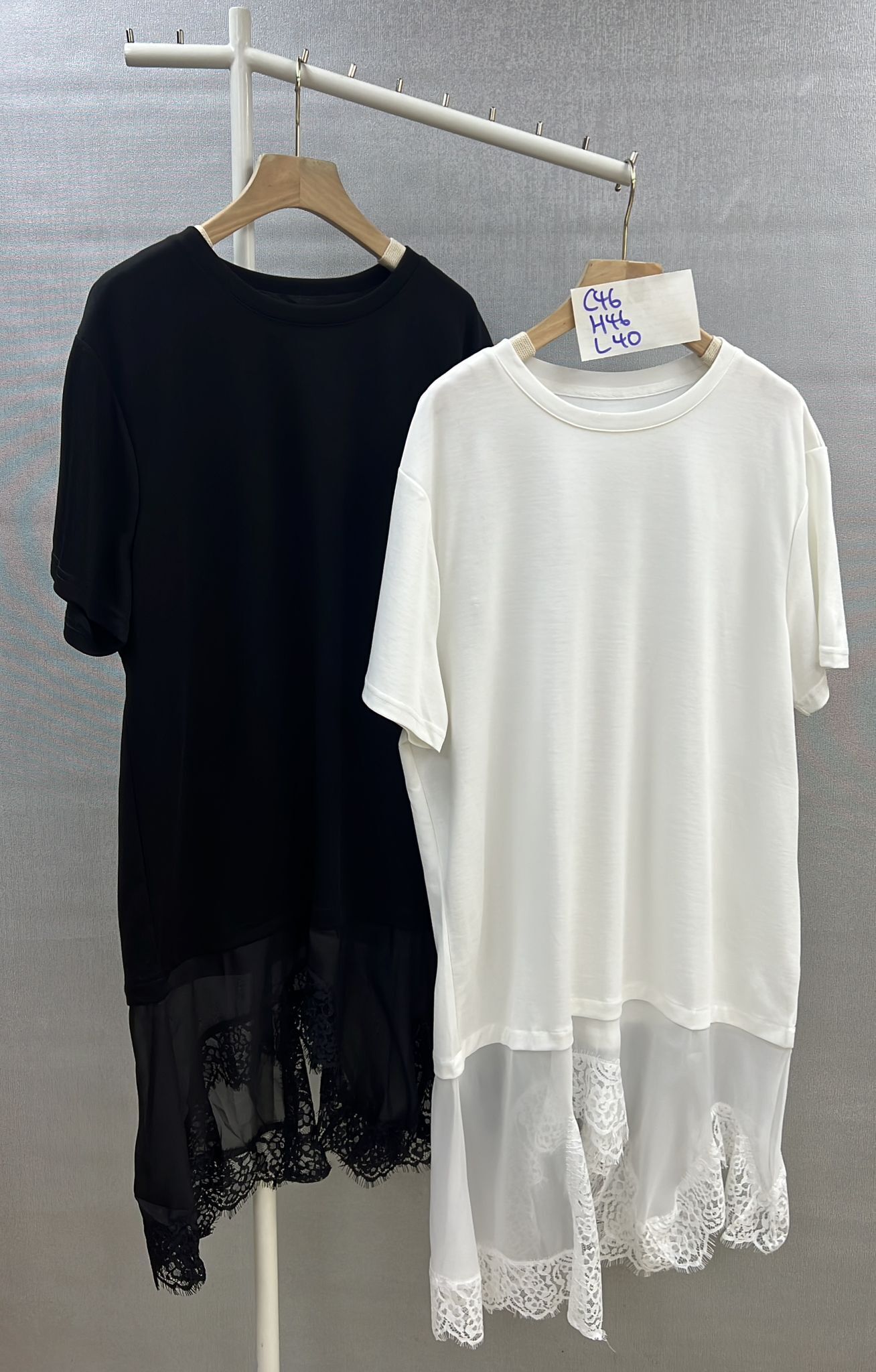 CF9805 下莎布料拼淨色OPS 胸46  長40