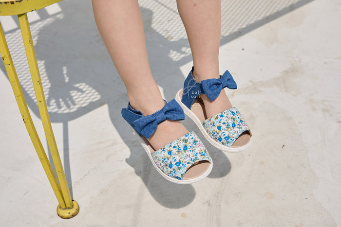 正韓夏Babyzzam 兩色藍色系蝴蝶結涼鞋
