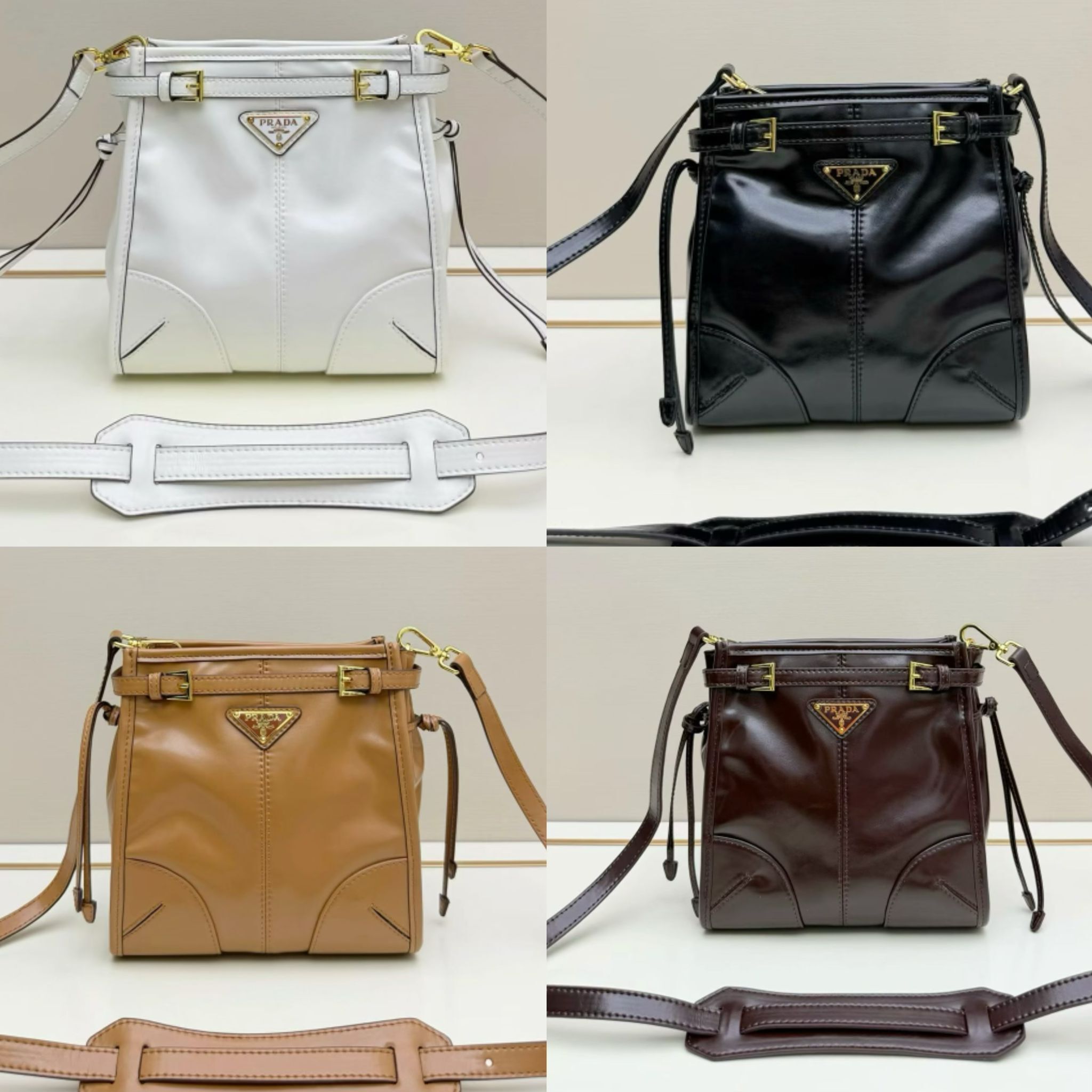 PRADA Bonnie油臘皮斜挎包