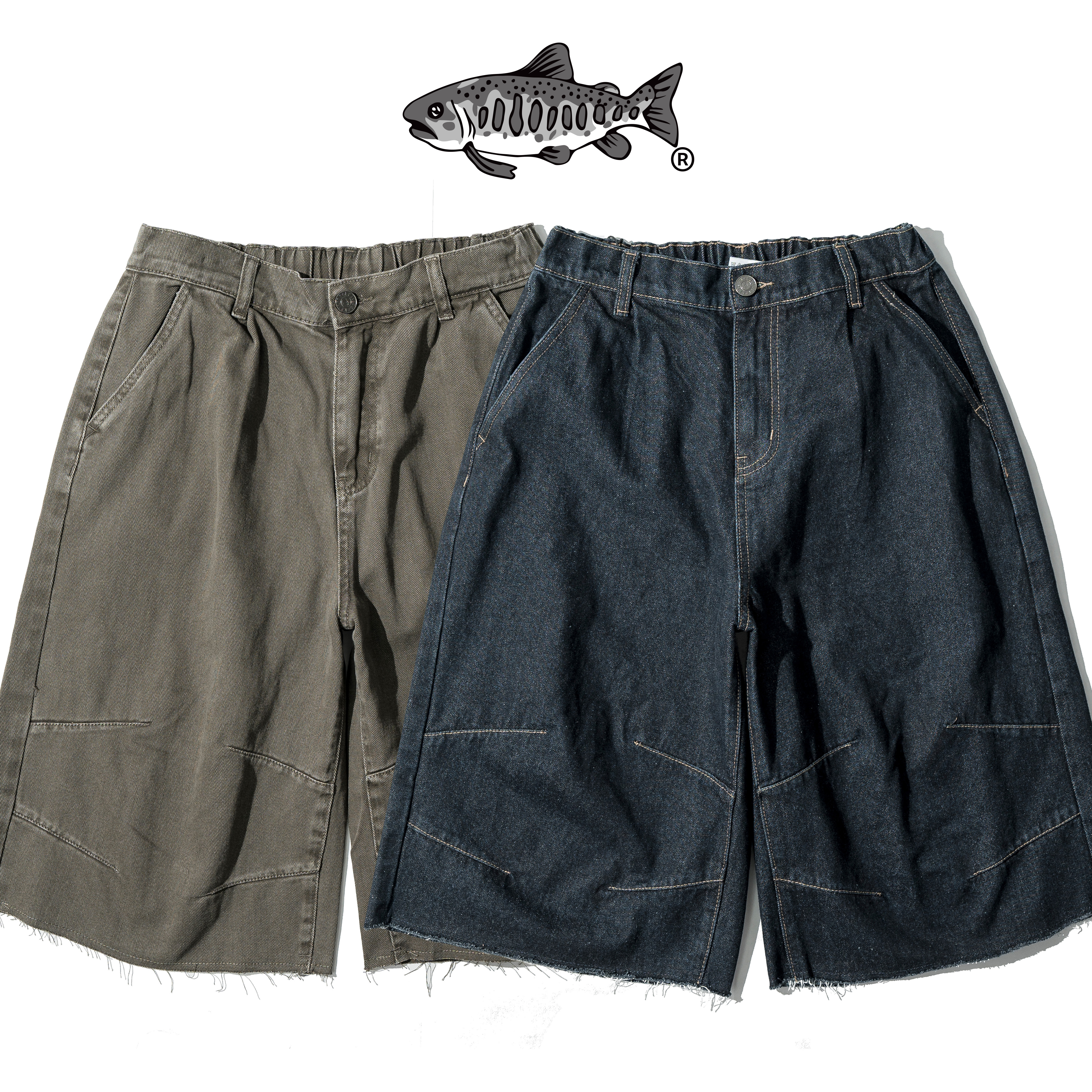 AGILITY Tailored Baggy Jorts 剪裁褶線 七分 牛仔短褲 [J76]