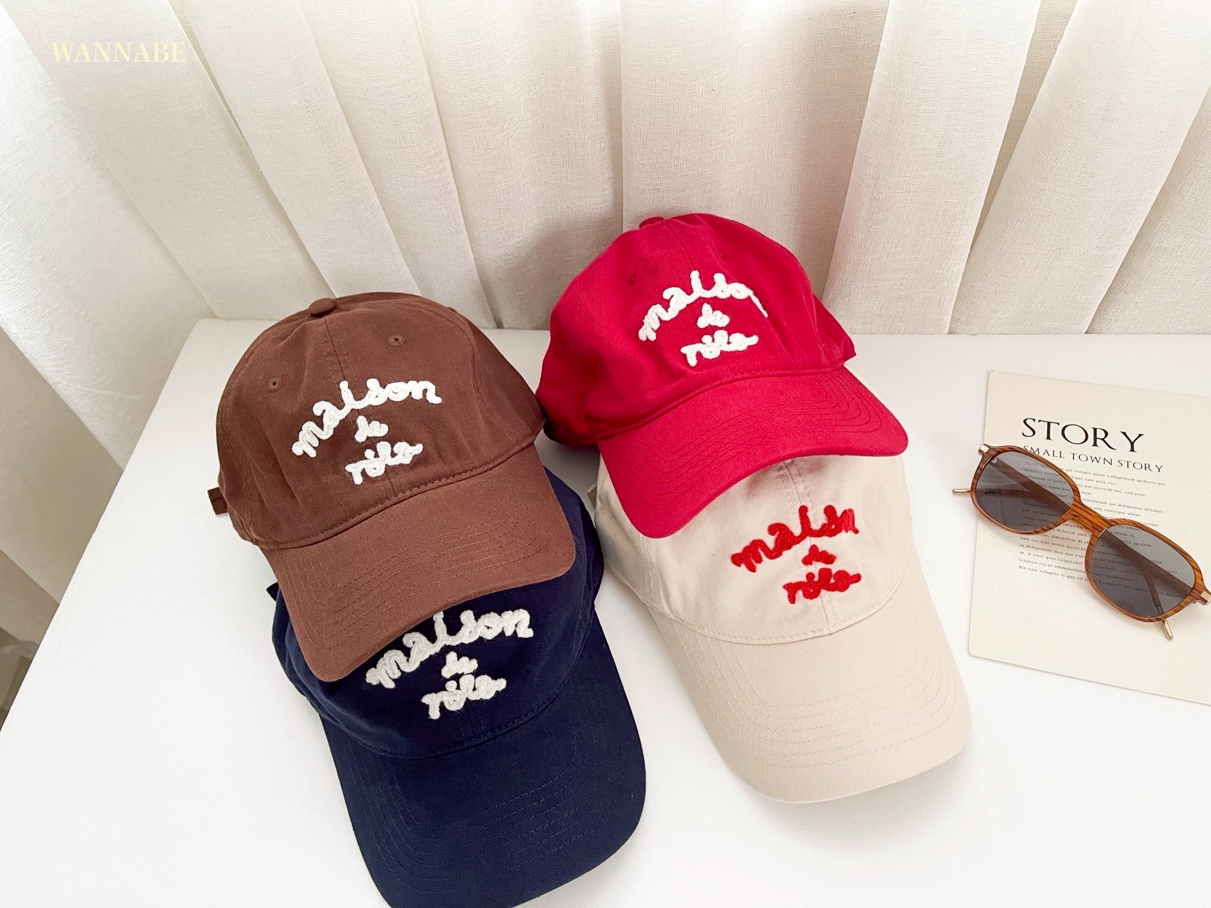 T429-貼布刺繡英文棒球老帽